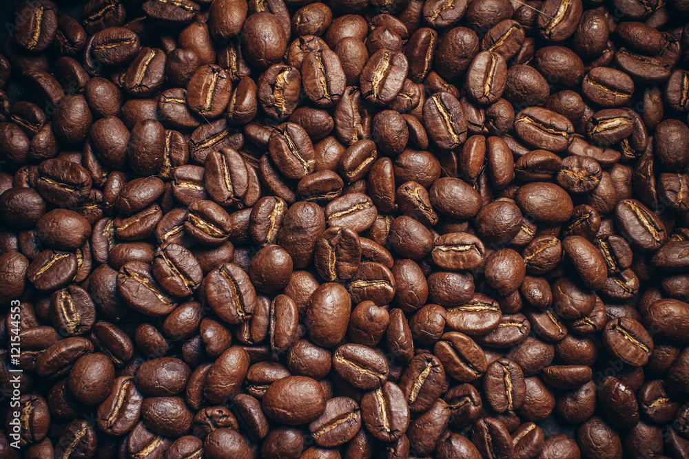 Obraz premium Coffee bean on wooden background