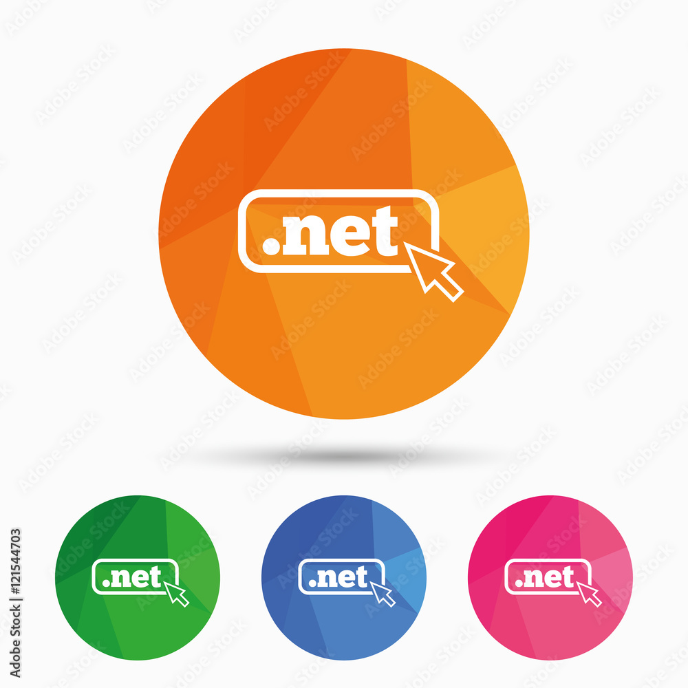Domain NET sign icon. Top-level internet domain Domain NET sign icon. Top-level internet domain