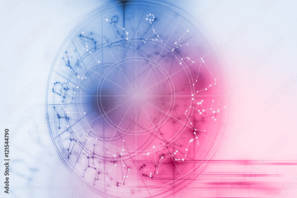 Obraz premium Astrology and alchemy sign background illustration