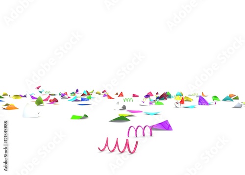 Bright and colorful confetti lying on the floor