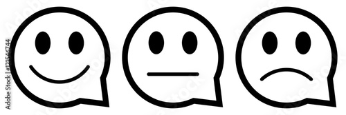 Moods - Simple flat black & white speech bubbles buttons, icons