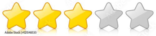 3 out of 5 - Star Rating - Golden Star Icons