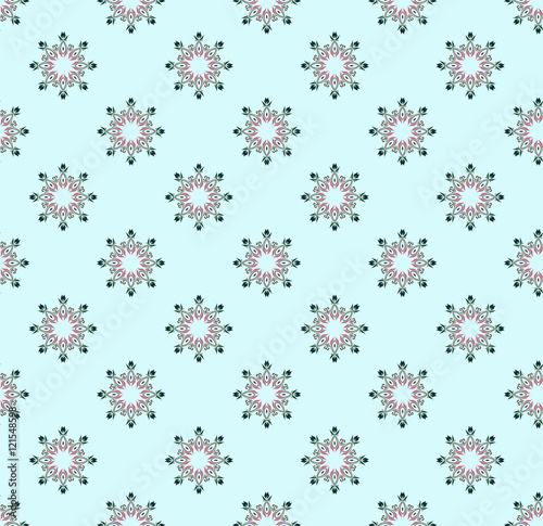  Multicolored round figures. Seamless background