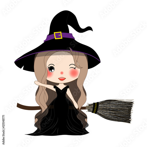 Halloween Witch Flying with...