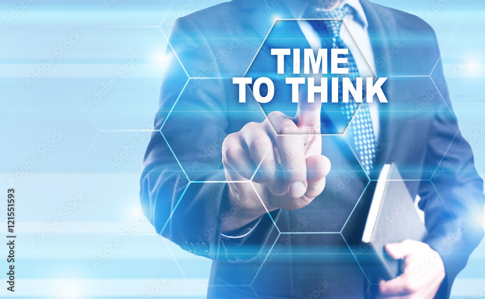 Businessman is pressing on the virtual screen and selecting Businessman is pressing on the virtual screen and selecting