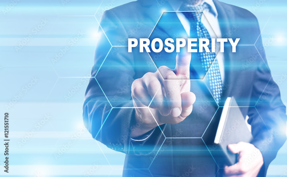 Businessman is pressing on the virtual screen and selecting Businessman is pressing on the virtual screen and selecting