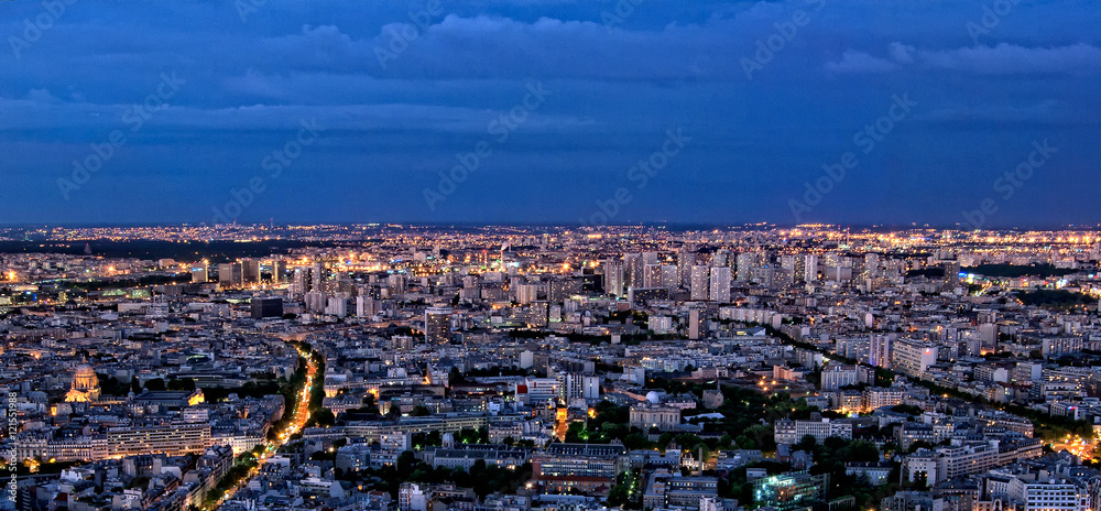 Obraz Paris panorama of skyline by night