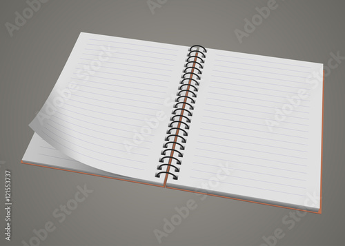 Blank realistic spiral notepad notebook isolated