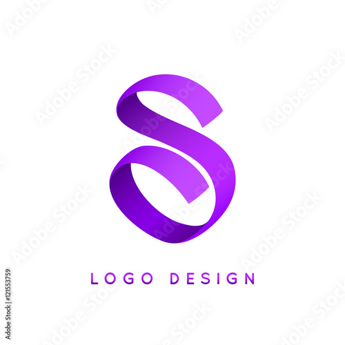 Letter "S" ribbon monogram. Eps10 vector illustration.