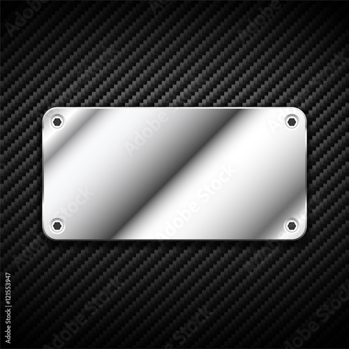 Metal banner on carbon background