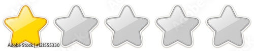 1 out of 5 - Star Rating - Golden Star Sticker Icons