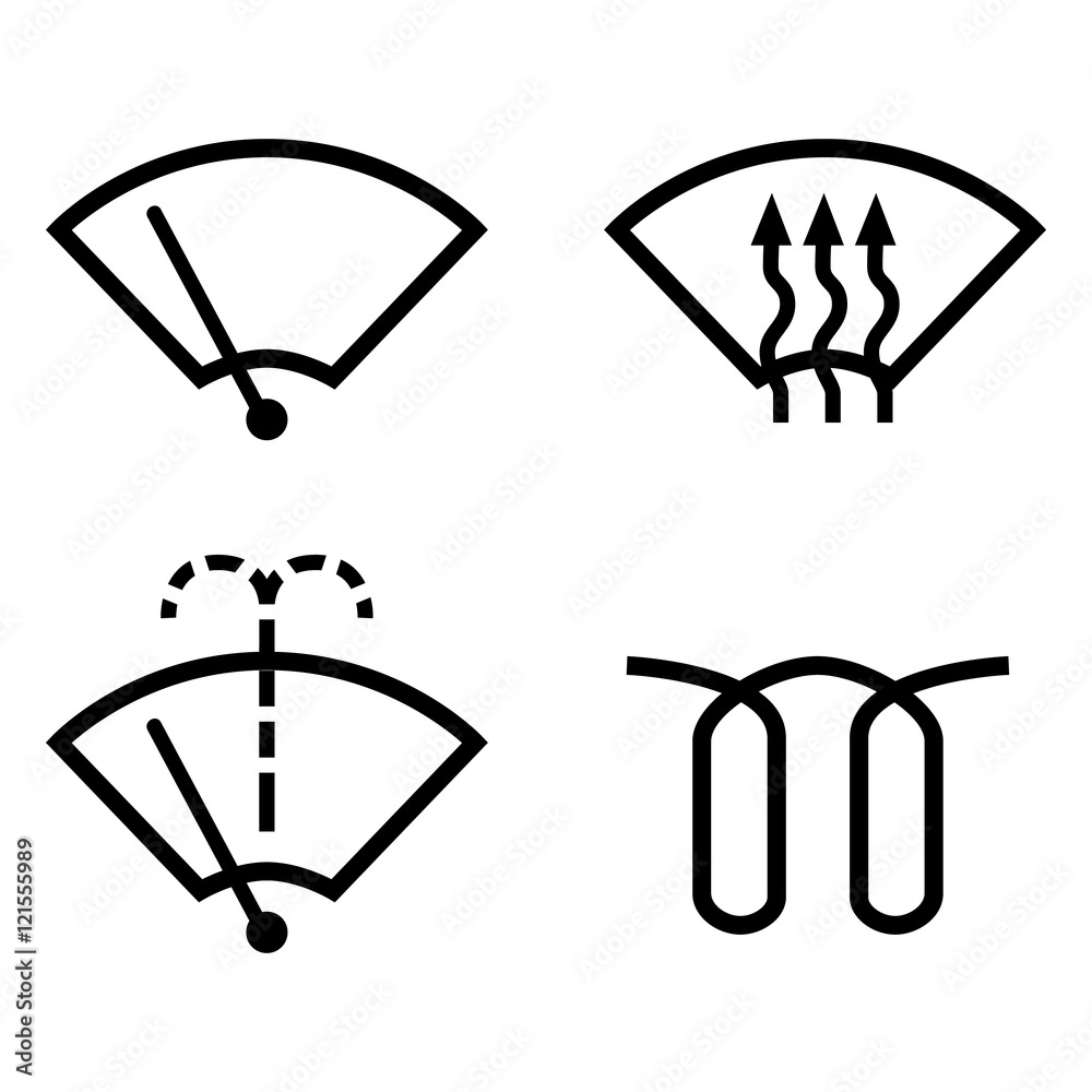 windscreen wipers. Car dashboard panel indicators. windscreen wipers. Car dashboard panel indicators.