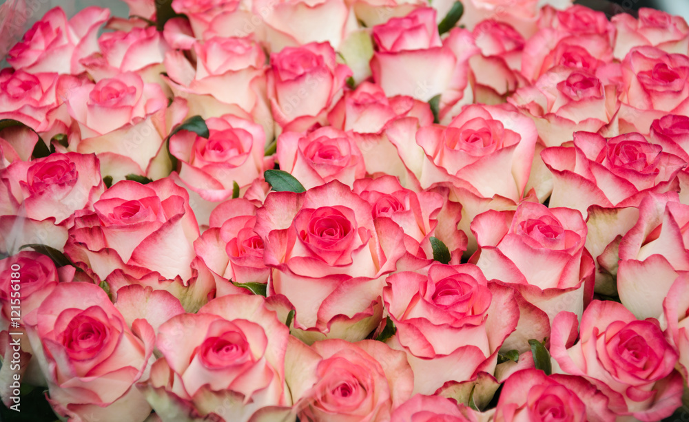 Fototapeta premium beautiful bouquet of pink roses