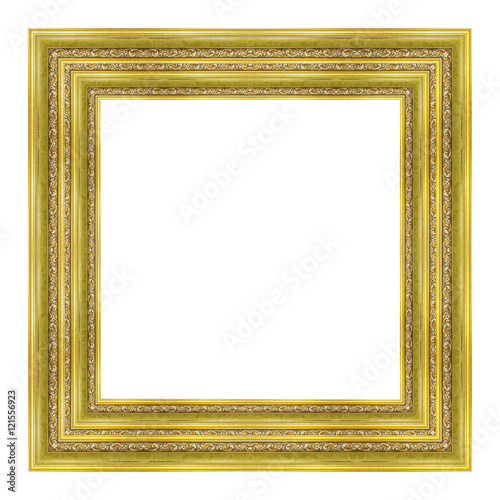 picture frame wooden carved frame pattern isolated on white background