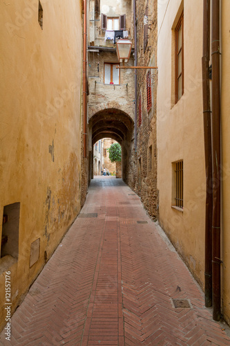San Gimignano charming narrow streets medieval town © rolandbarat