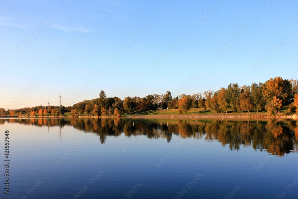 Rechtes Ufer der Neuen Donau im Herbst 2013 südlich der Walulisobrücke.