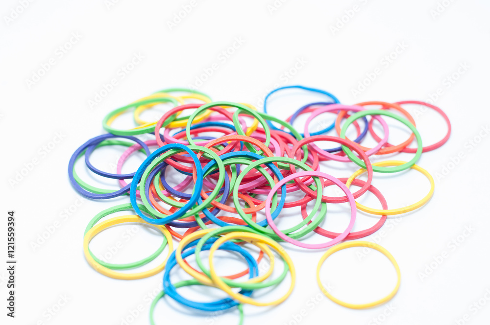 Many colorful rubber bands of background Many colorful rubber bands of background