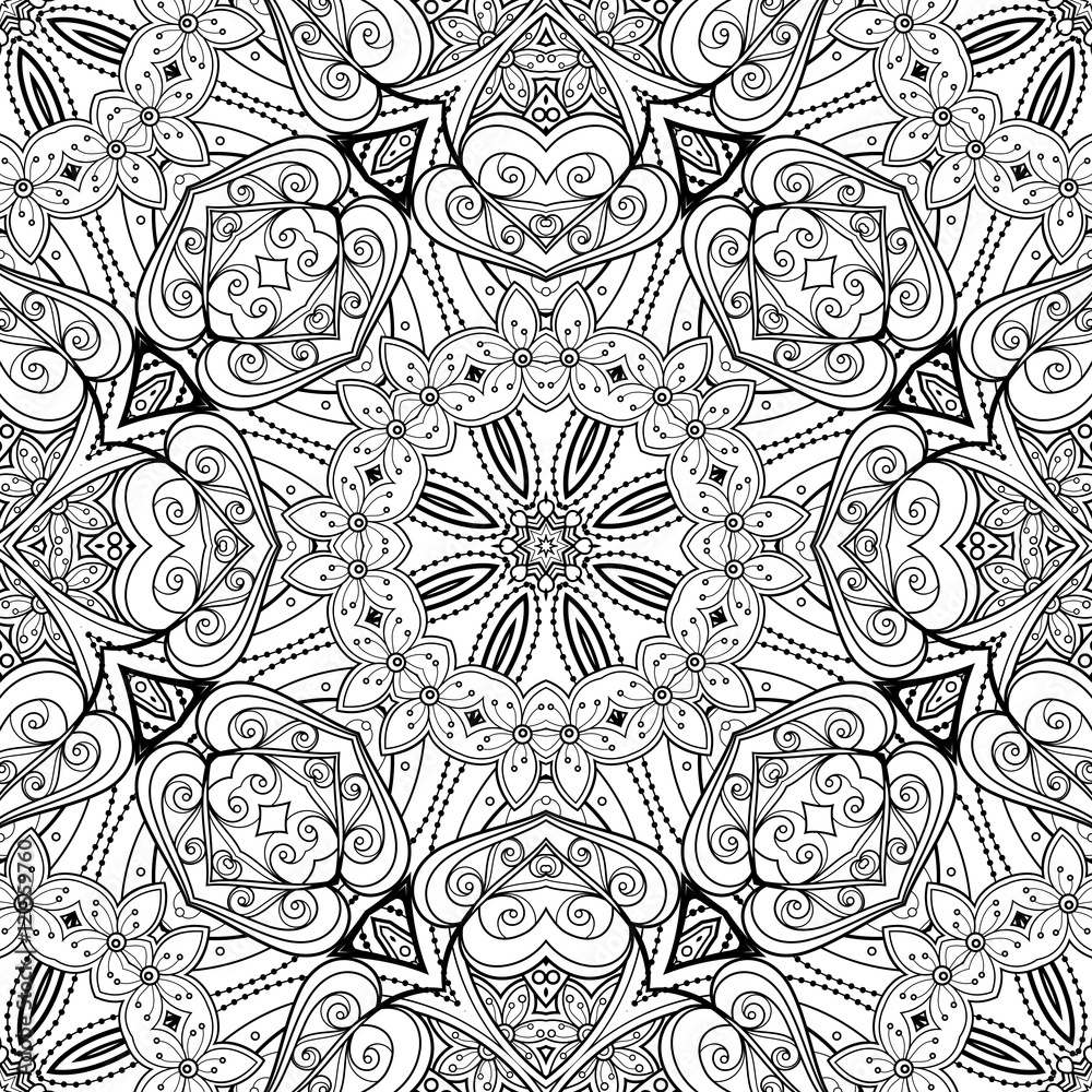 Vector Seamless Abstract Black and White Tribal Pattern Vector Seamless Abstract Black and White Tribal Pattern