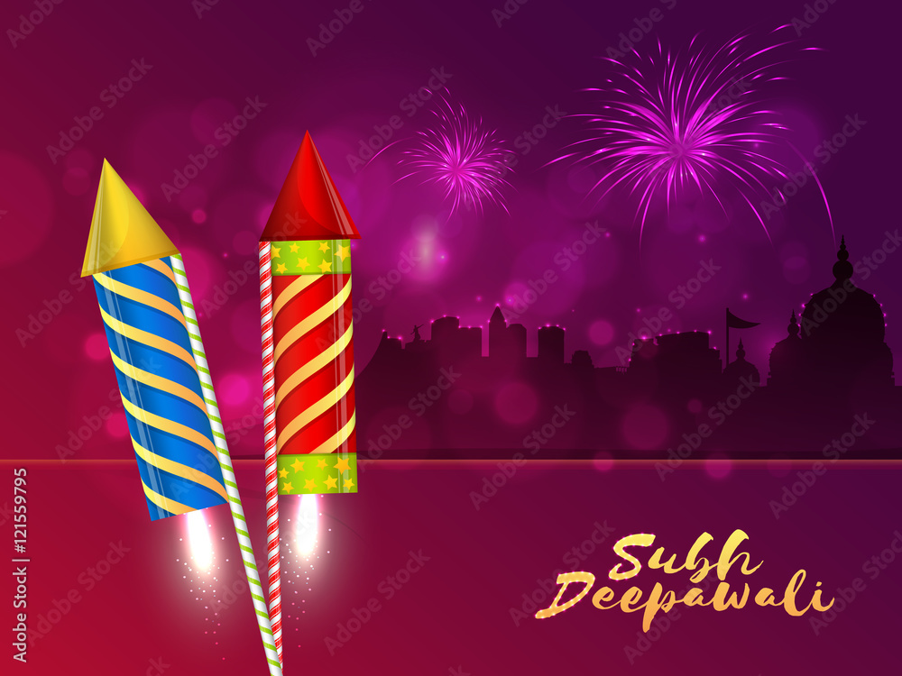 Diwali Celebration Background with Firecrackers.