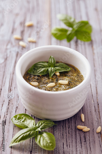 Pesto genovese with basil and pine nut