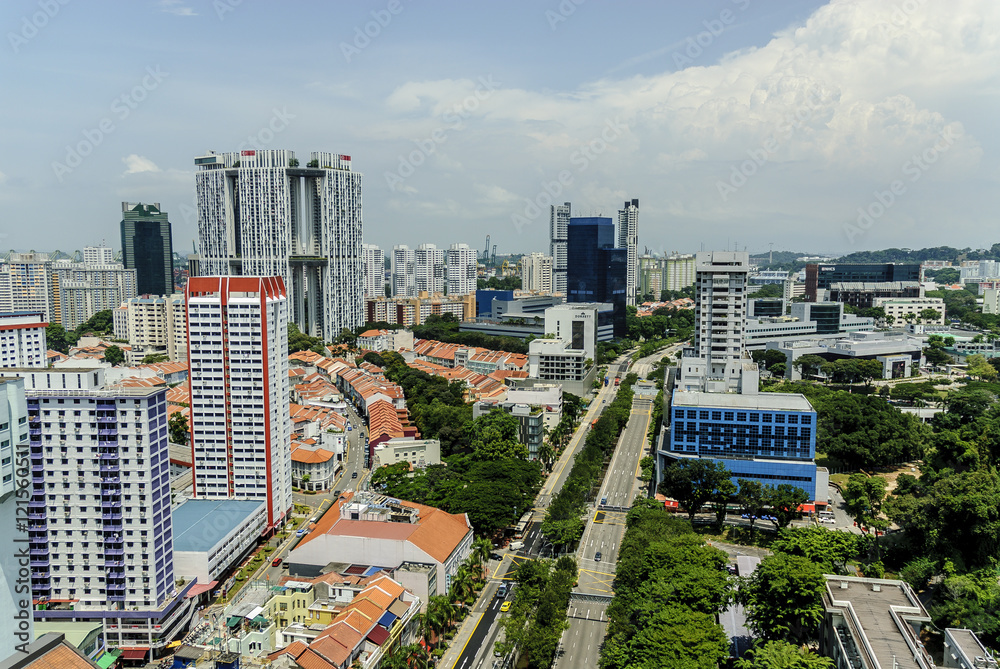 general urban sight of the city of Singapore