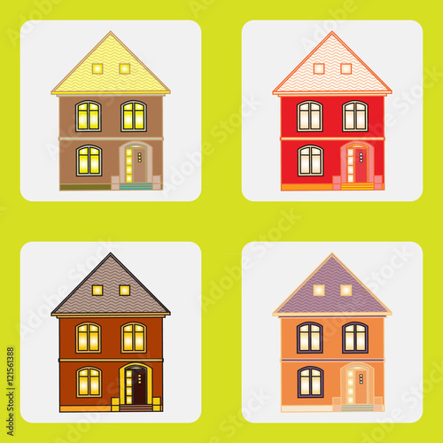 colored icons of houses
