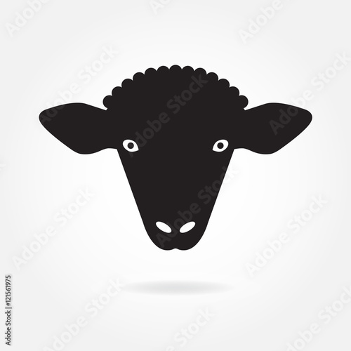 Sheep head or face icon. Agriculture and farming concept. Vector illustration.