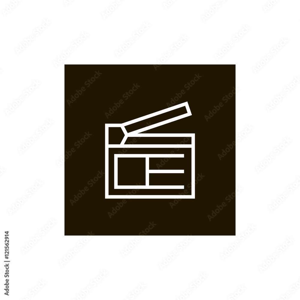 Clapperboard icon vector, clip art. Also useful as logo, square app icon, web UI element, symbol, graphic image, silhouette and illustration. Clapperboard icon vector, clip art. Also useful as logo, square app icon, web UI element, symbol, graphic image, silhouette and illustration.