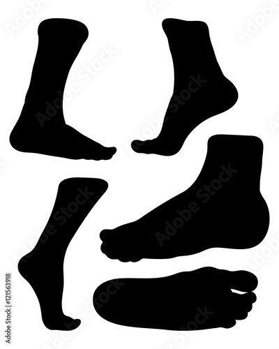 bare foot silhouette vector symbol icon design.
