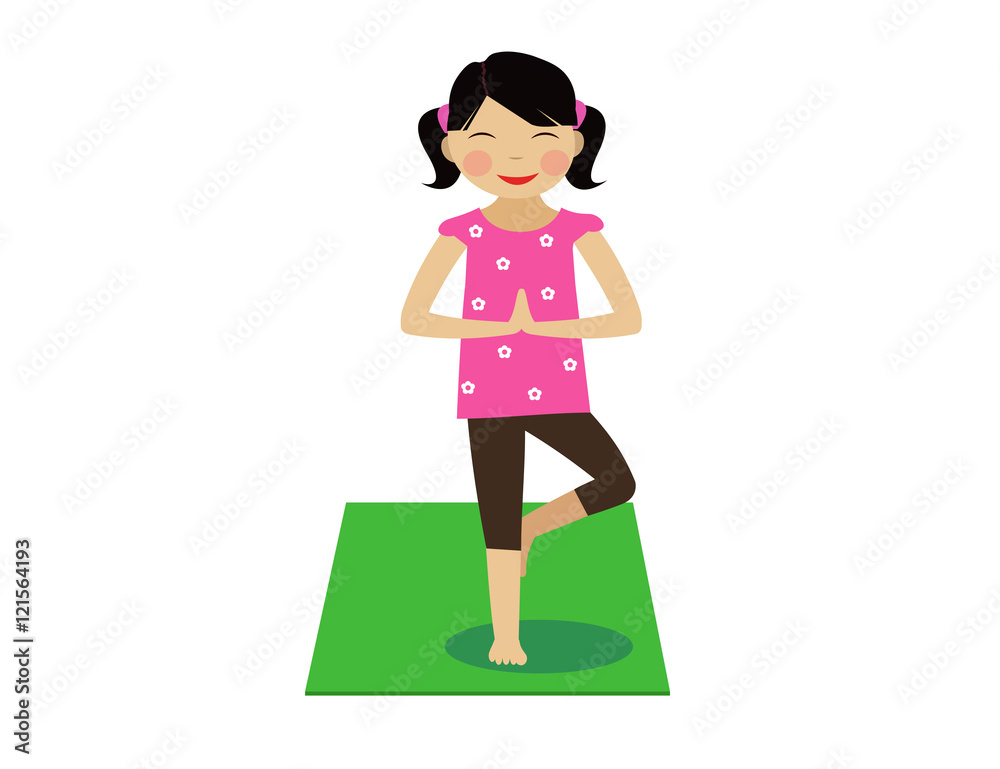 Yoga kids. Gymnastics for children and healthy lifestyle. Vector illustration. Yoga kids. Gymnastics for children and healthy lifestyle. Vector illustration.