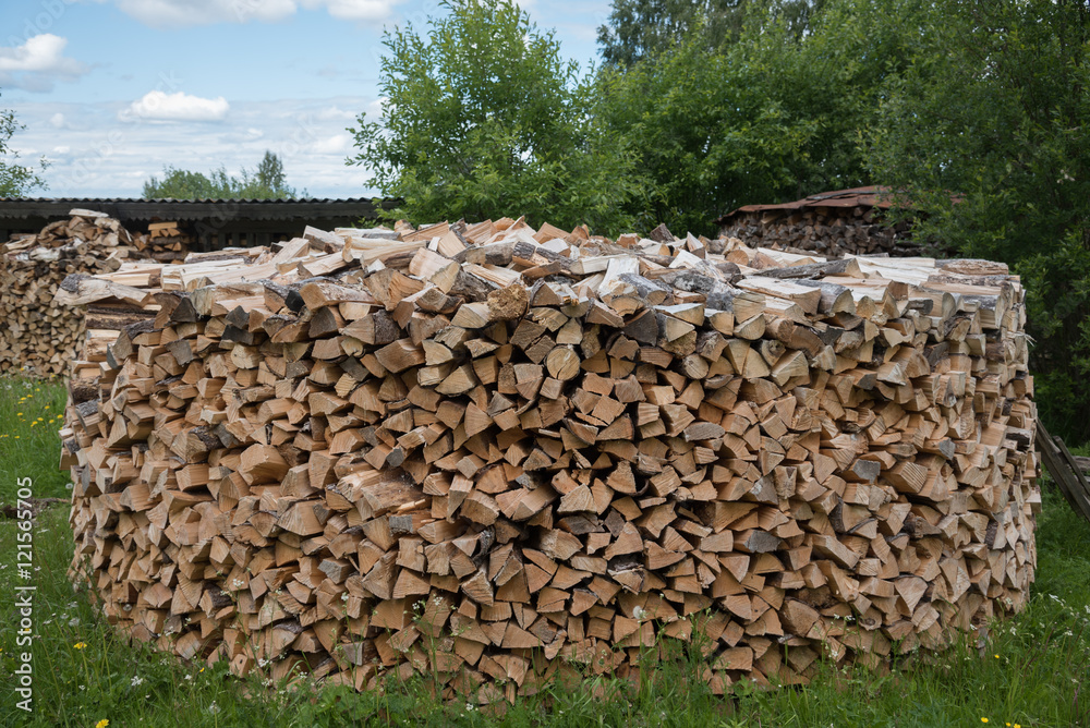 round stack of firewood