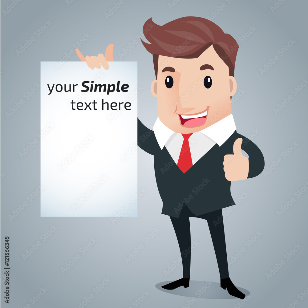 Business Man presentation,holding whiteboard. Business Man presentation,holding whiteboard.
