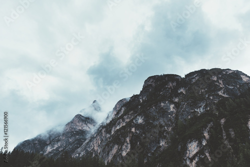 Mountains with clouds and fog