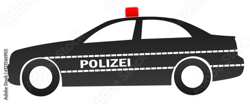 Polizei Auto mit Rotlicht Alarm