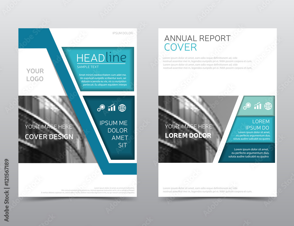 Annual report layout, brochure template, magazine cover. Modern technology design