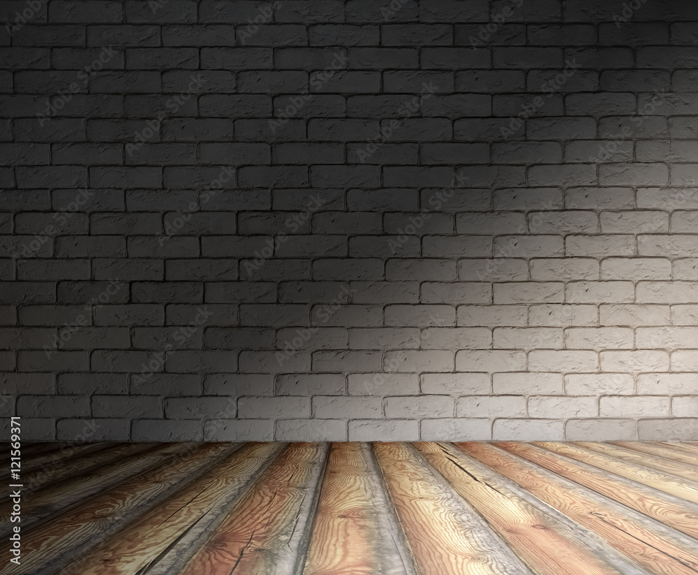 Fototapeta premium old room with brick wall