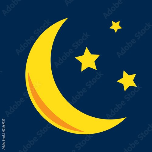Moon and stars