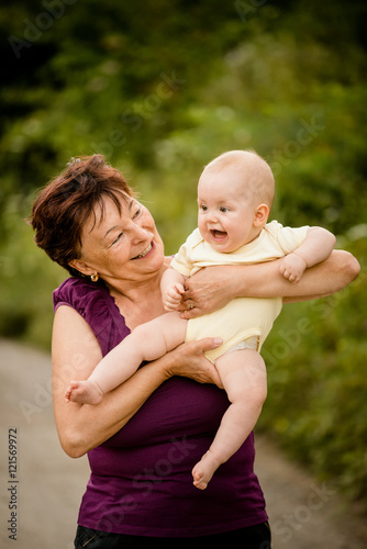 Grandmother with baby