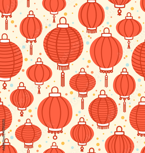 Chinese lanterns seamless pattern