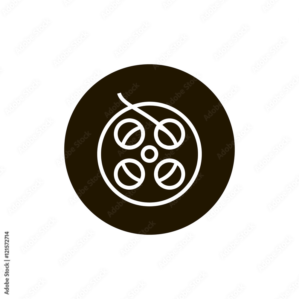 Film reel icon vector, clip art. Also useful as logo, circle app icon, web UI element, symbol, graphic image, silhouette and illustration. Film reel icon vector, clip art. Also useful as logo, circle app icon, web UI element, symbol, graphic image, silhouette and illustration.
