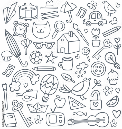 Vector set of 50 doodles