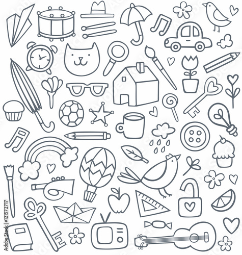 Vector set of 50 doodles