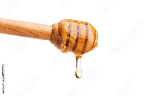 rosh hashanah (jewesh holiday) concept - honey isolated on white background. Ready to use with clipping path and copyspace