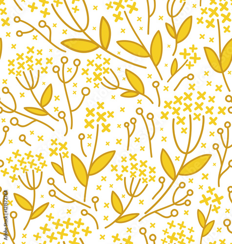 Seamless abstract floral pattern on white background