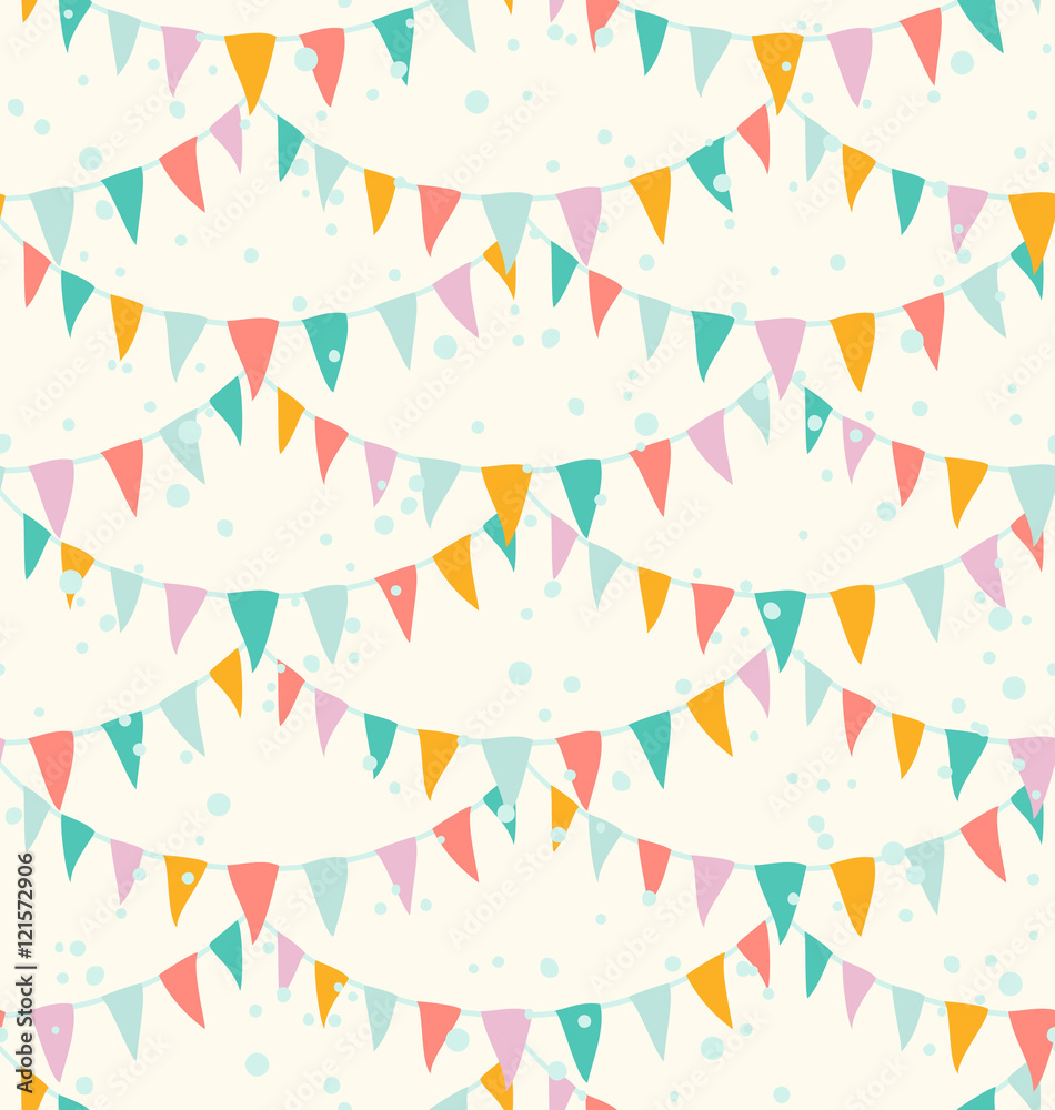 Birthday garlands seamless pattern Birthday garlands seamless pattern