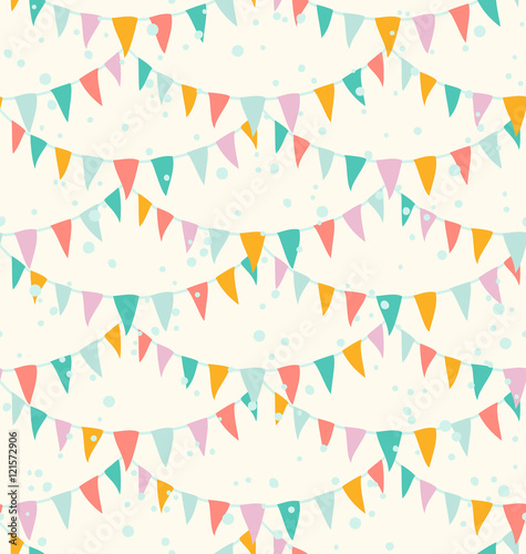 Birthday garlands seamless pattern