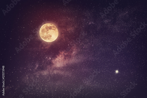 Moon and stars