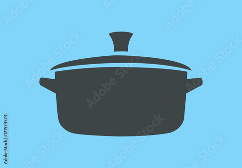 Vector pot symbol icon on flat background