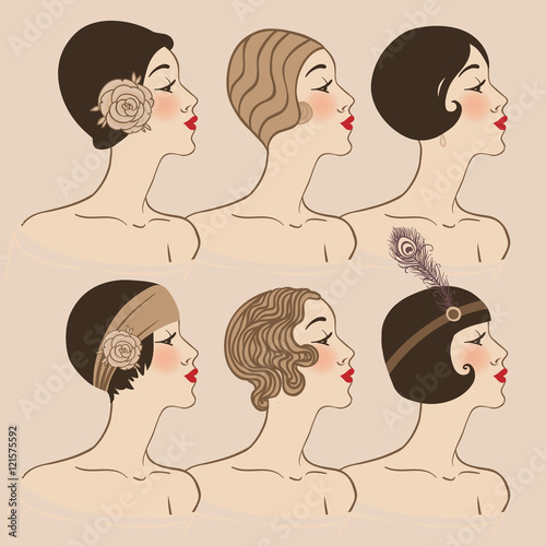 Flapper girl: Retro party invitation design.