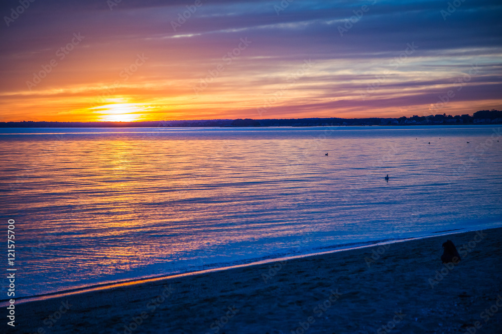Sunset over Hammonasett Beach